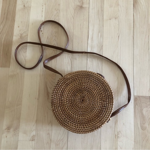 Handbags - Rattan Handwoven Basket Circle Purse